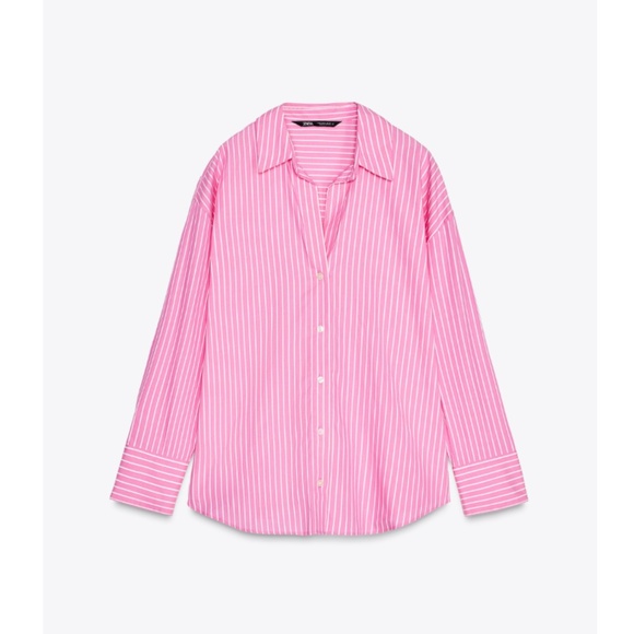 Zara Striped Poplin Shirt - Picture 1 of 2